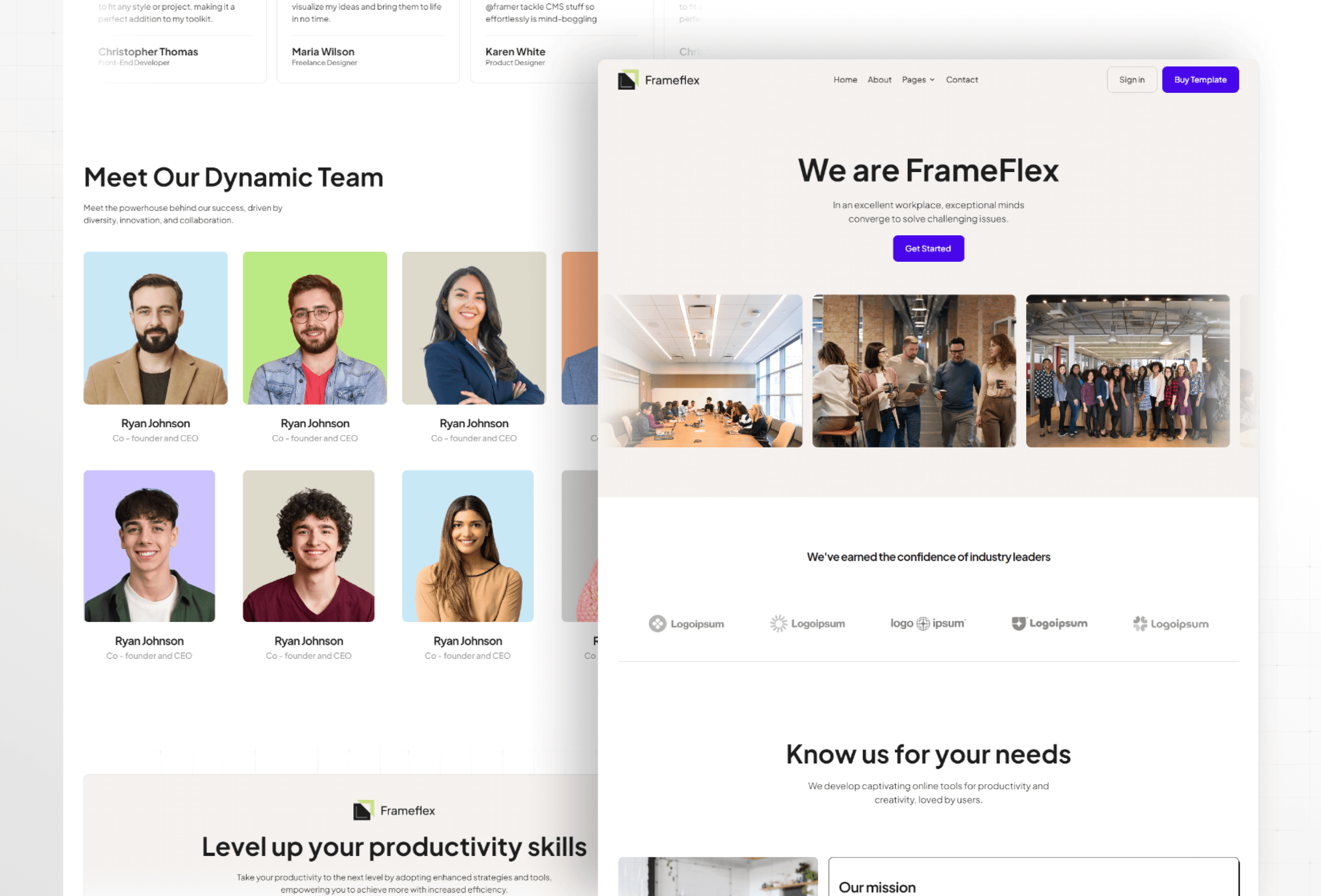 FrameFlex framer template